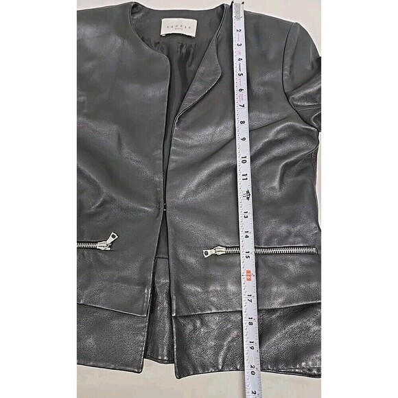 SANDRO PARIS Moto Jacket Lamb Leather Black Women’s Size 1 /US Size 4 SMALL - Picture 10 of 12